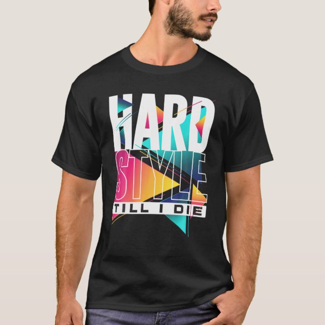 T-shirt Hardstyle Jusqu'à ce que je meure crâne Rave Musiq (Devant)