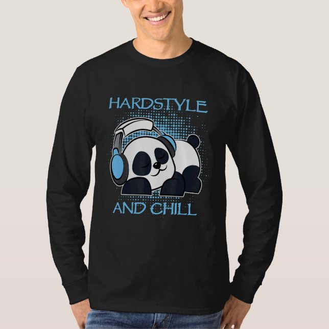 T-shirt Hardstyle Panda Headset Music Concert Festival (Devant)
