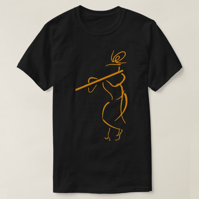 T-shirt Hare Krishna Flute Art Krishna Lover  (Design devant)