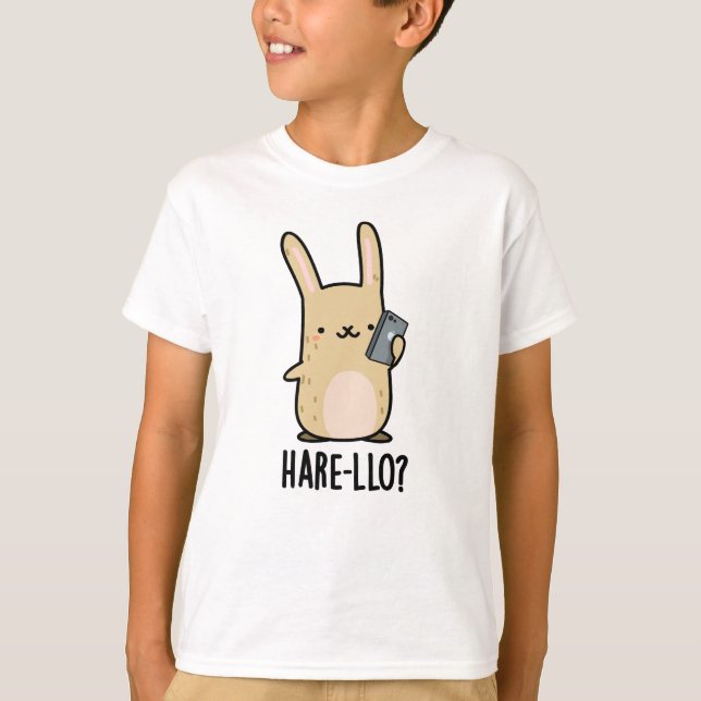 T-shirt Hare-Lo Il Funny Hare Rabbit Pun (Devant)