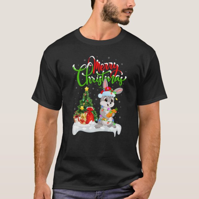T-shirt Hare  Xmas Decorations Santa Hare Christmas (Devant)