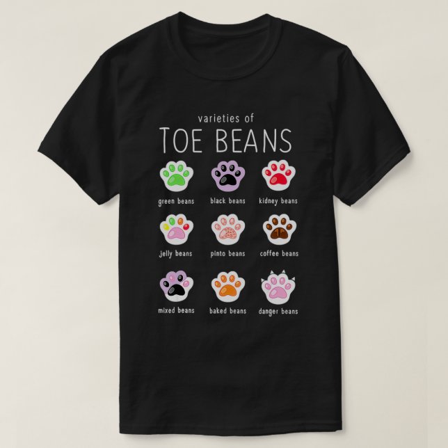 T-shirt Haricots Amoureux de les chats amusants (Design devant)