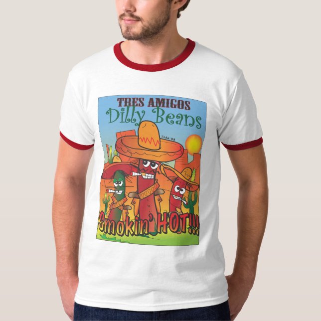 T-shirt haricots de Dilly d'amis de tres (Devant)