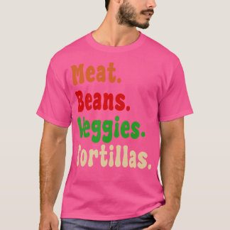 T-shirt Haricots de viande Légumes Tortillas police burrit