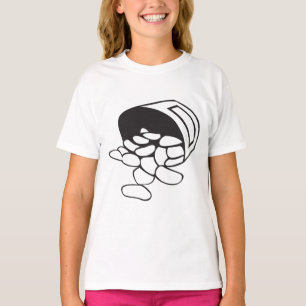 T-shirt Haricots Renversés Contour Noir et Blanc
