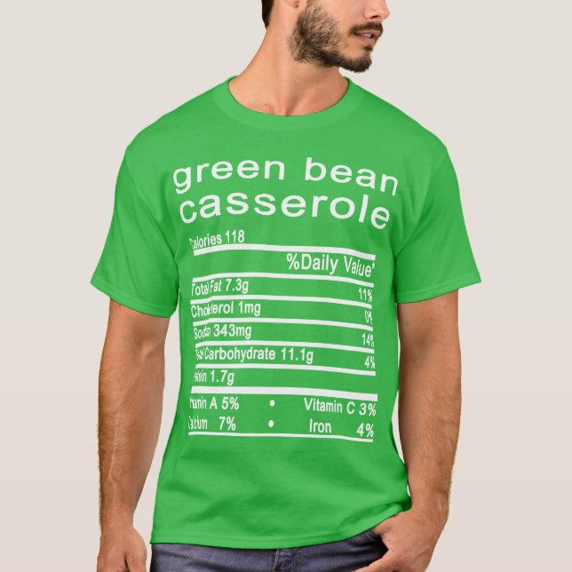 T-shirt haricots verts casserole grâces nourriture (Devant)