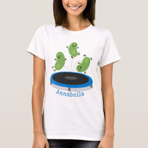 T-shirt Haricots verts mignons sur dessin animé trampoline