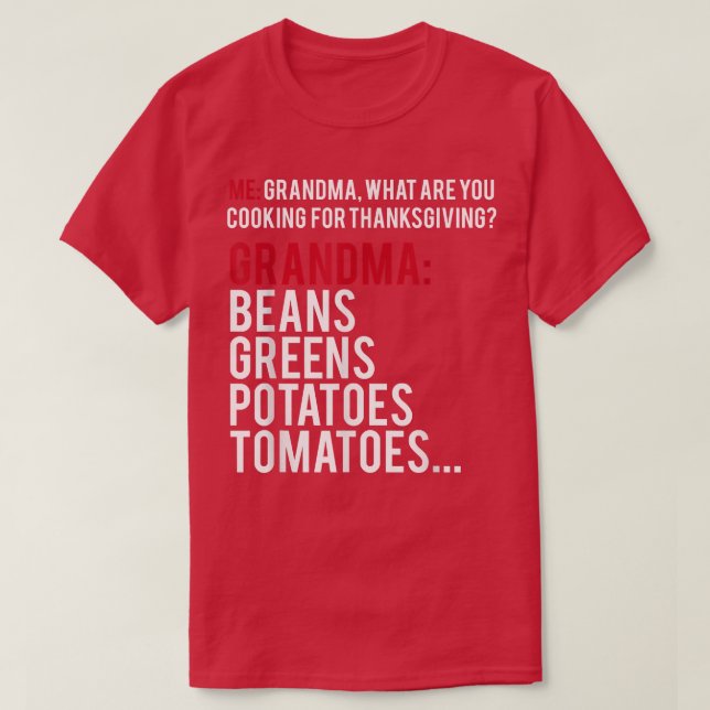 T-shirt Haricots verts Pommes de terre Tomates Drôle Viral (Design devant)