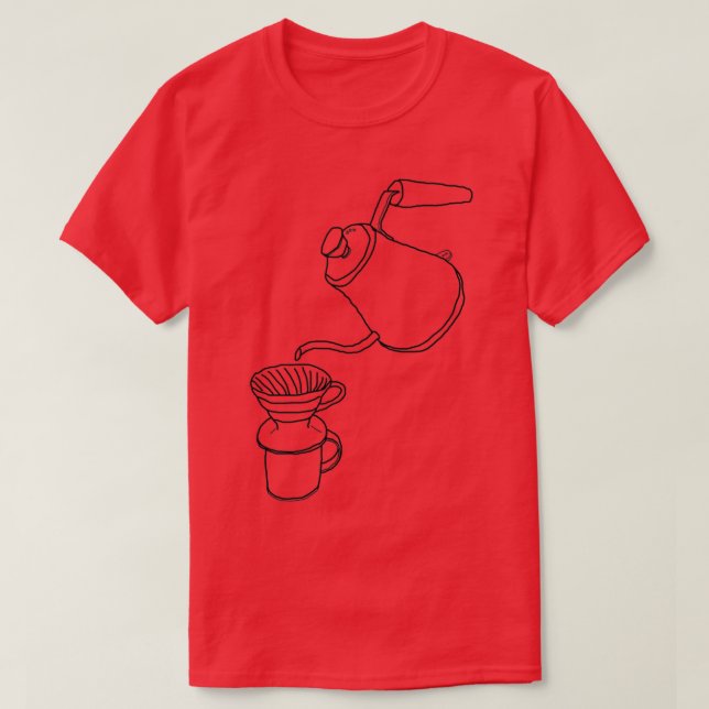 T-shirt Hario V60 Pourover Sketch  (Design devant)