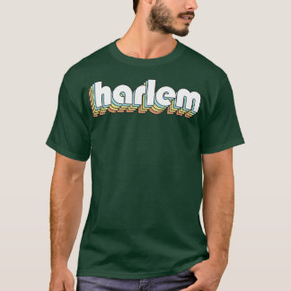 T-shirt Harlem Retro Typographie Arc-en-ciel style défraîc