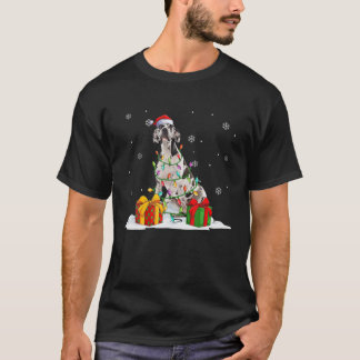 T-shirt Harlequin grand Danois Noël Arbre Lumières Xmas Pa