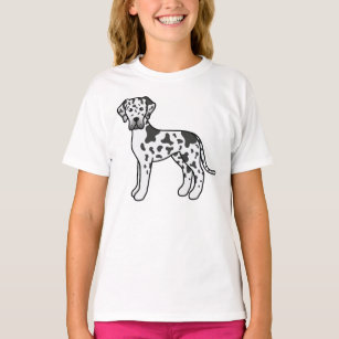 T-shirt Harlequin Great Dane mignon chien de dessin