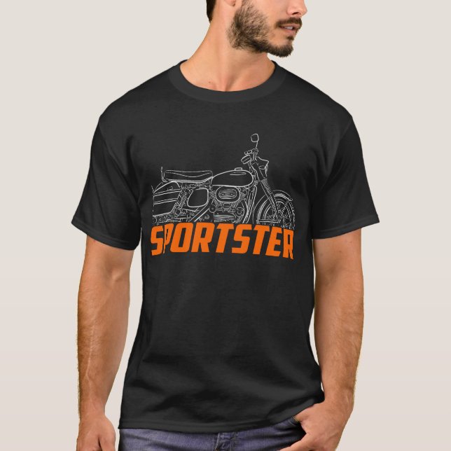 T-shirt Harley-Davidson Sportster XLH XLCH 883 + Saddlebag (Devant)