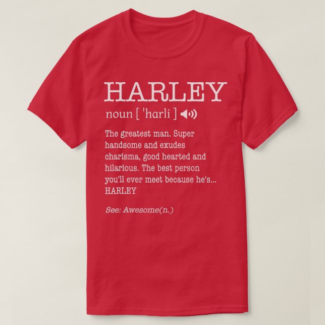 T-shirt Harley Funny Hommes adultes Prénom Définition Pers (Design devant)
