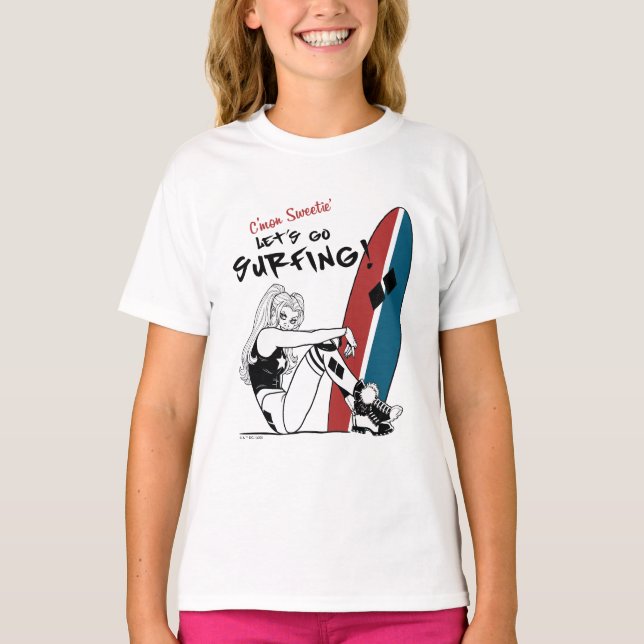 T-shirt Harley Quinn - Allons surfer (Devant)