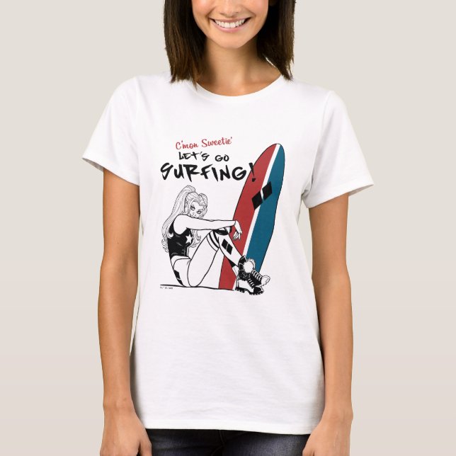 T-shirt Harley Quinn - Allons surfer (Devant)