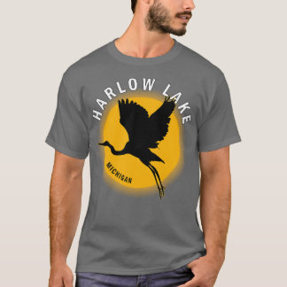 T-shirt Harlow Lake dans le Michigan Heron Sunrise