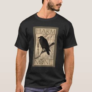 T-shirt Harm None Wiccan Black Unisex Short Sleeve Modern