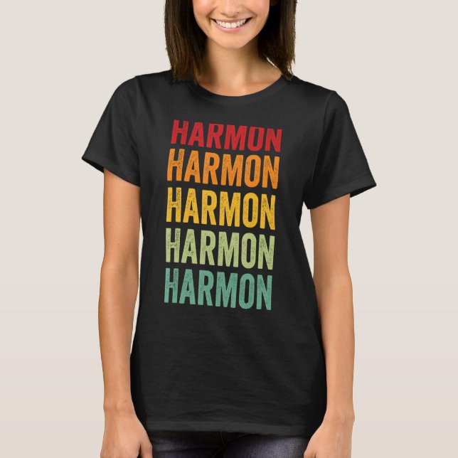 T-shirt Harmon County Oklahoma Rainbow Text Design (Devant)