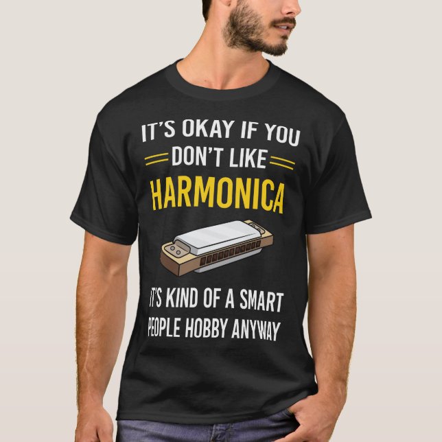 T-shirt Harmonica à bouche pour personnes intelligentes (Devant)