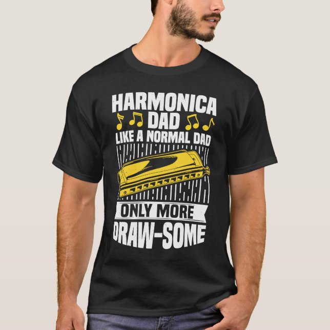 T-shirt Harmonica Dad Mouth Organ French Harp & Harmonica  (Devant)