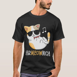 T-shirt Harmonica Joueur HarMEOWnica Orgue à bouche Harmon