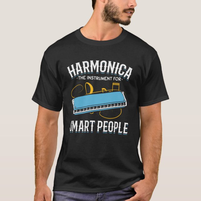 T-shirt Harmonica L'Instrument Pour Les Gens Intelligents (Devant)