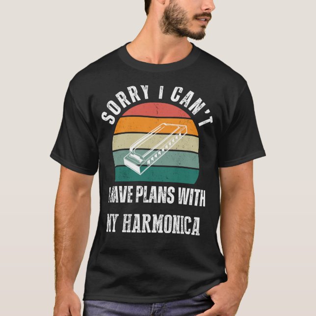 T-shirt Harmonica Plans Tee : Tune in Humour & Musical Vib (Devant)