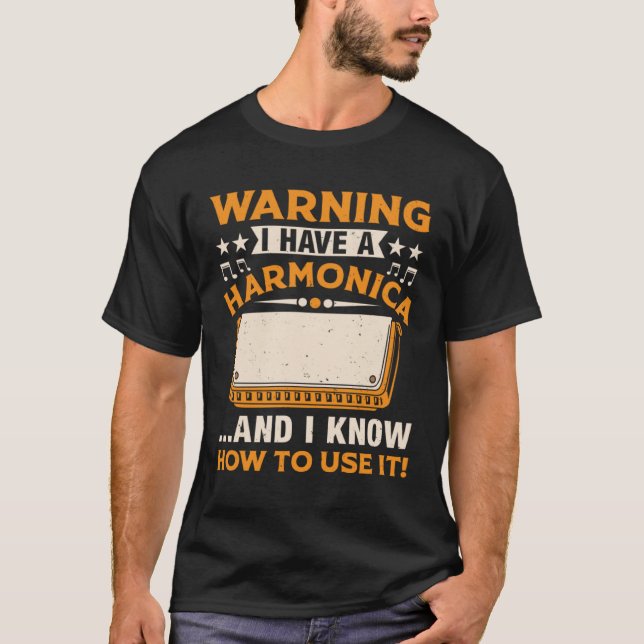 T-shirt Harmonica Player (Devant)