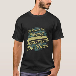 T-shirt Harmonica Player Blues Music Musicien