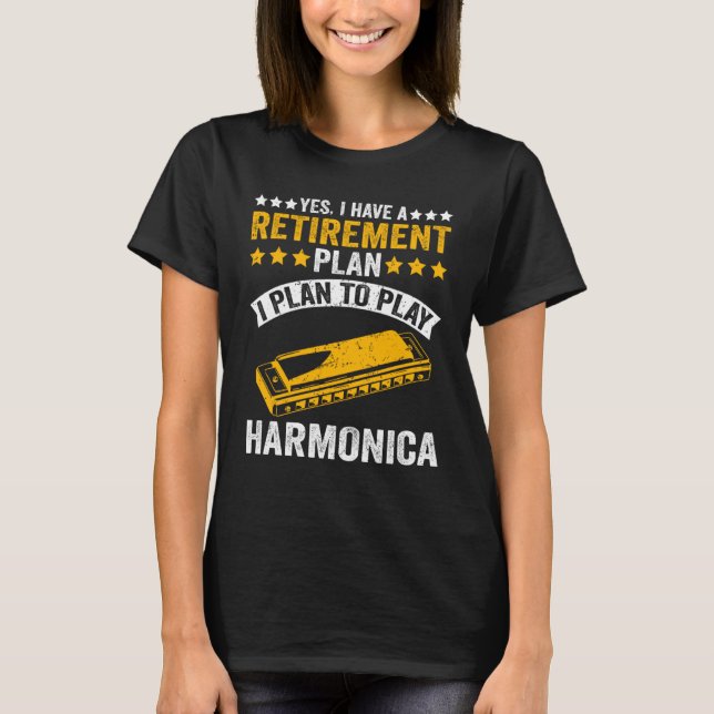 T-shirt Harmonica Player Retraite Plan Harmonicist Mouth (Devant)