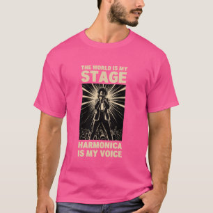 T-shirt Harmonicas pour débutants Joueur d'harmonica à bou