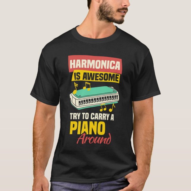 T-shirt Harmonicist Mouth Organ & French Harp Harmonica Pl (Devant)