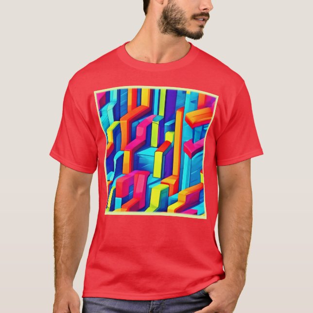 T-shirt Harmonie Abstraite Géométrique (Devant)