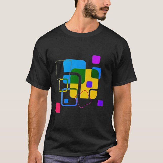 T-shirt Harmonie chromatique : Conception de forme multico (Devant)