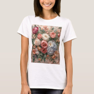 T-shirt Harmonie de Fleur Éthérée : Couture Florale Pastel