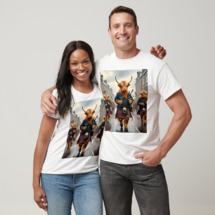 T-shirt Harmonie des Highlands : groupe de vaches highland