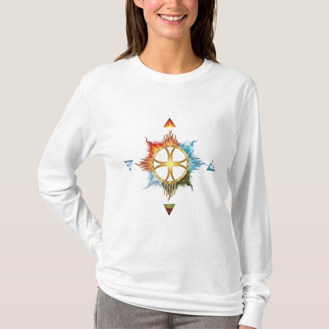 T-shirt Harmonie élémentaire : Symbole sacré de quatre élé (Devant)