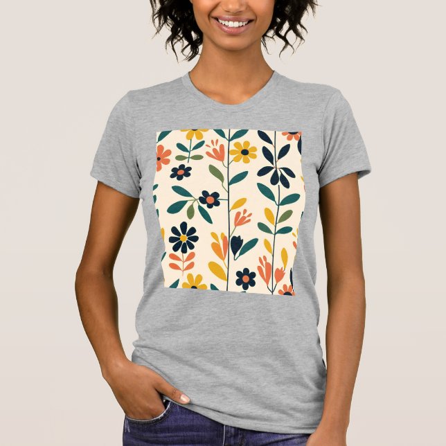 T-shirt Harmonie Florale Scandinave (Devant)