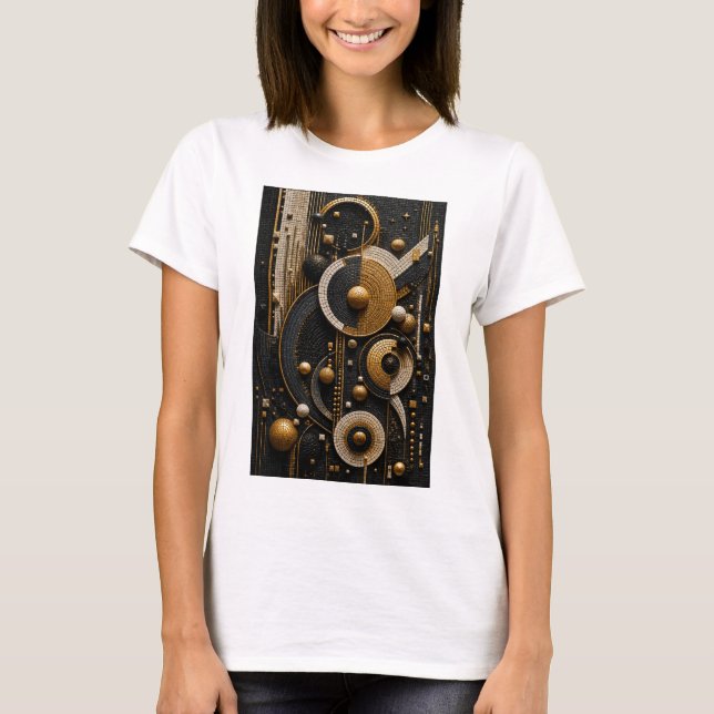 T-shirt Harmonie Géométrique en Micro Mosaïque 3D (Devant)