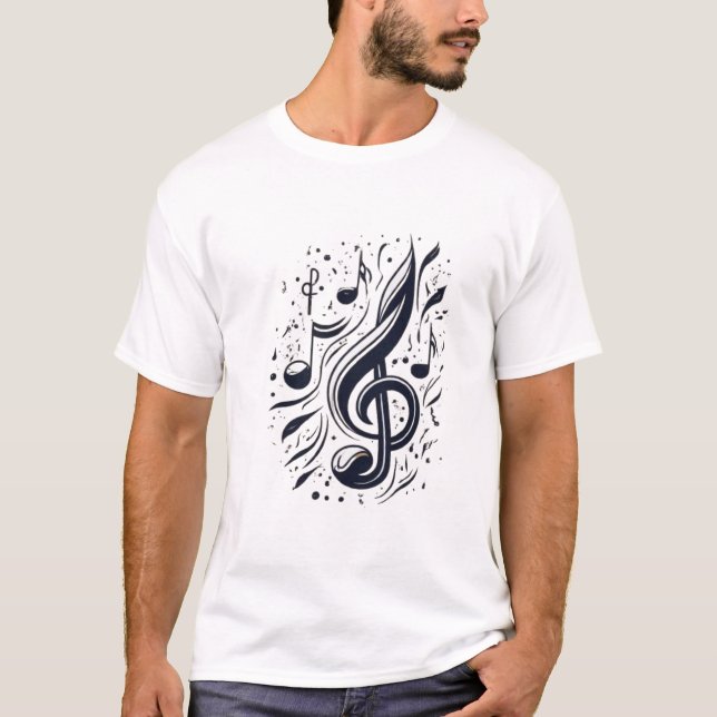 T-shirt Harmonie rythmique : Note musicale flottante (Devant)