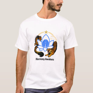 T-shirt Harmonie s'éveille - Lotus, dragon et tigre