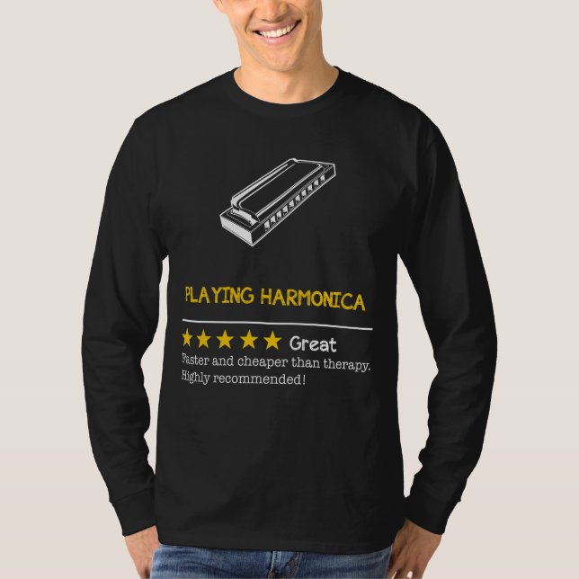 T-shirt Harmoniser avec l'Humour : Harmonica - moins cher, (Devant)