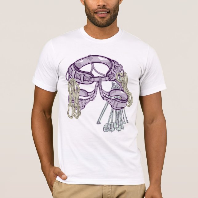 T-shirt harnais et équipement escalade de commerce (Devant)