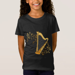 T-Shirt Harp Joueur Cadeaux Filles Harpist Femmes Harpe Mu