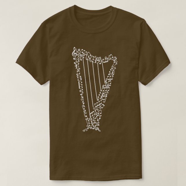 T-shirt Harpe Sheet Music1070 (Design devant)