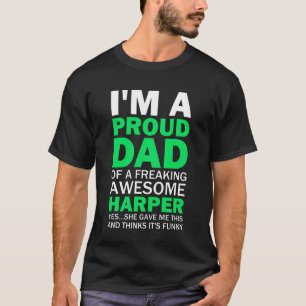 T-shirt Harper Dad Funny Citation Blanche et verte