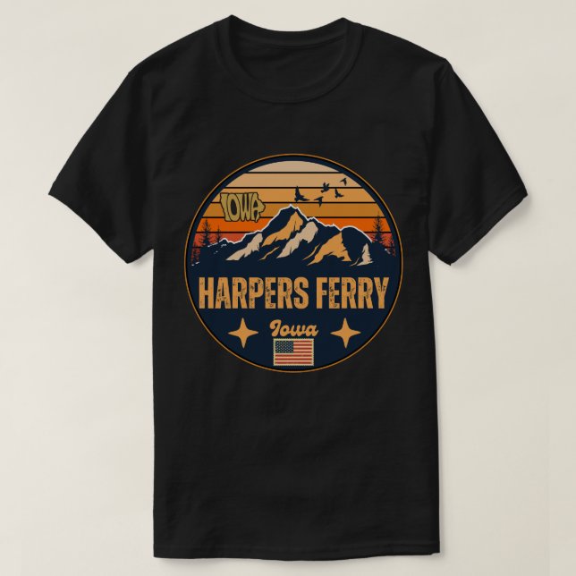 T-shirt Harpers Ferry, Iowa Ia, États-Unis (Design devant)
