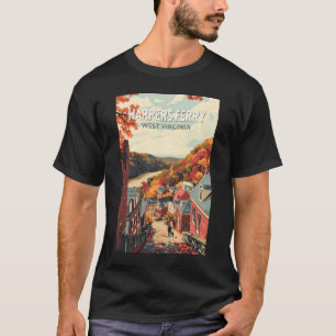 T-shirt Harpers Ferry West Virginia Travel Art Vintage
