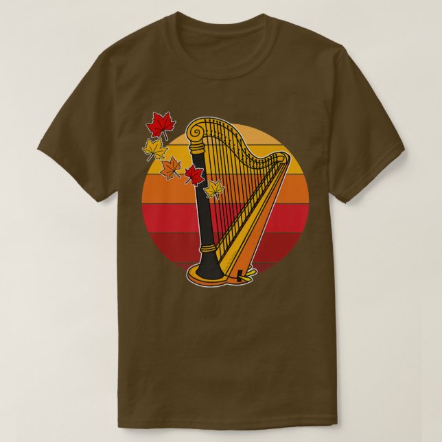 T-shirt Harpist automne automne automne Thanksgiving Strin (Design devant)